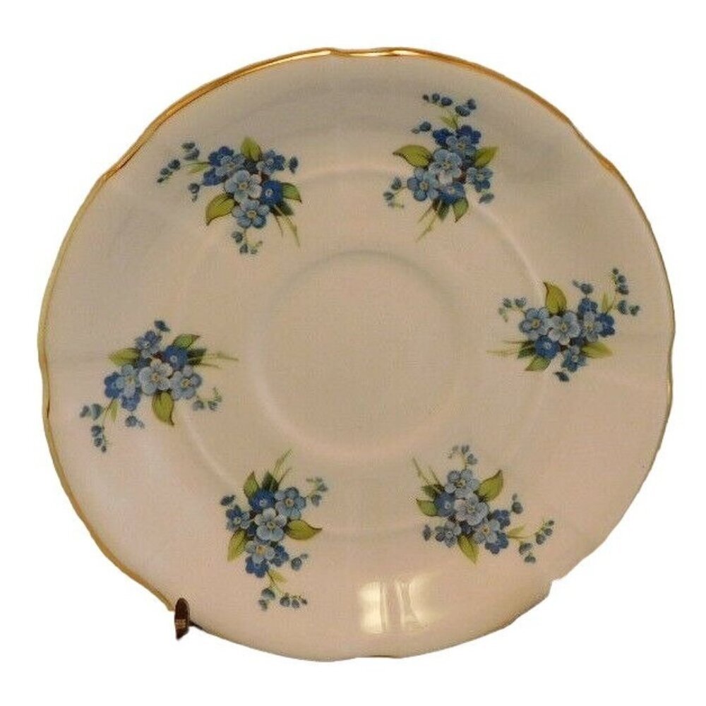 Crown Staffordshire  Saucer  England Small Blue Floral Pattern